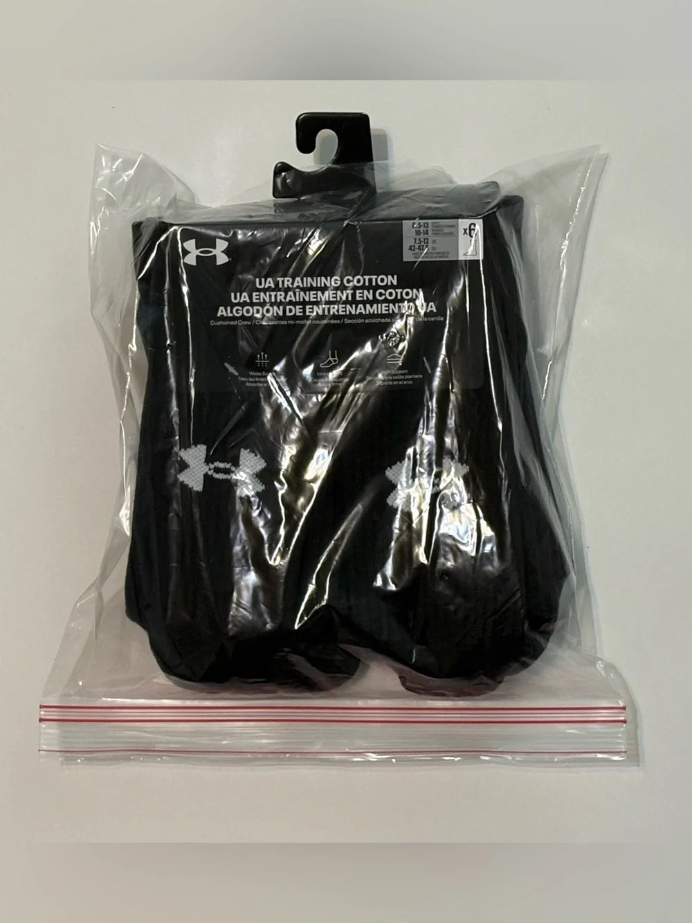 Under Armour Black Athletic Crew Socks with White Logo - 12 pairs Pack
